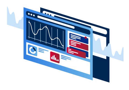 AHA DataQuery AI - unmatched quality and transparency - illustration of charts and graphs on a browser screen